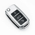 VW Model A folding 3-key case in TPU vinyl with buckle closure in blue, pink, red, or silver colour options