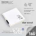 Small square notebook with checkered pages and choice of ten illustrated covers including bubble and heart designs