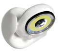 White Atomic Angel induction light unit showing compact design