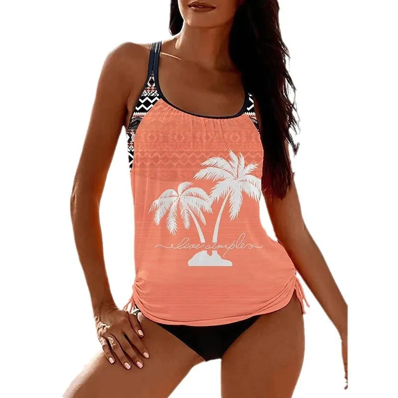 Tangini women's loose fit bikini briefs set in polyester, shown in multiple colour options.