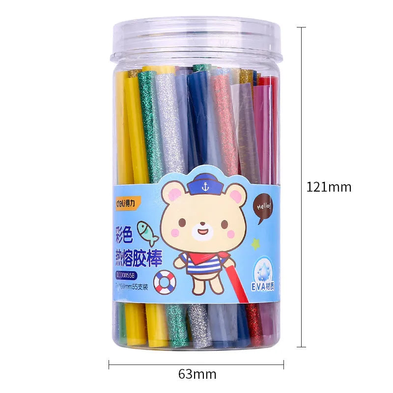 55 transparent hot melt adhesive sticks for glue guns, 7mm diameter EVA material