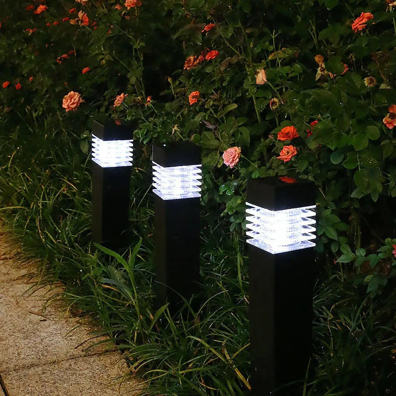Square solar lawn ground lamp for garden lighting with IP65 waterproof rating