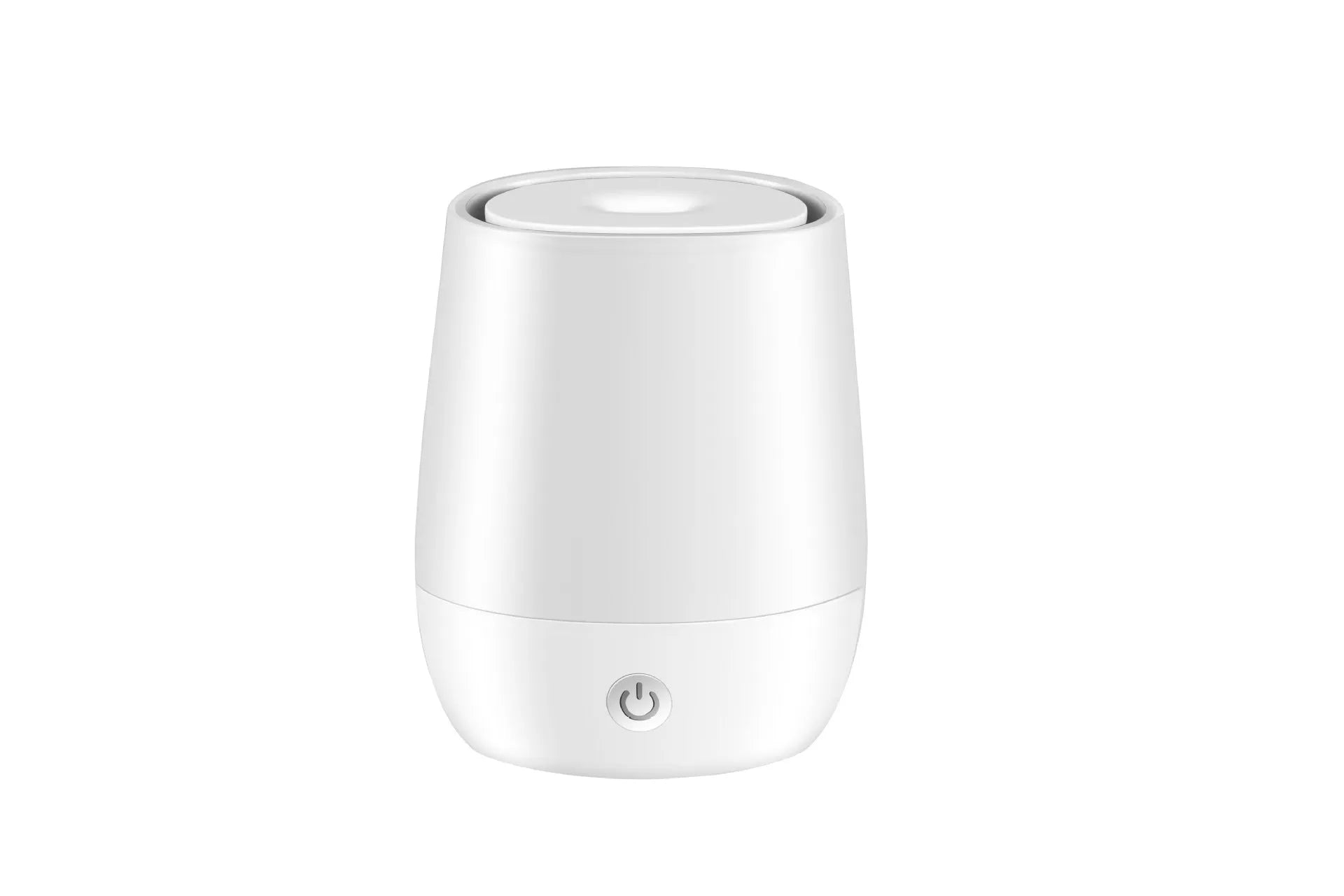 White USB aromatherapy diffuser with simulation flame effect showing dimensions and Type-C connection