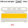 Waterproof COB LED truck side light in aluminum alloy housing available in red white yellow green blue for 12V 24V vehicles