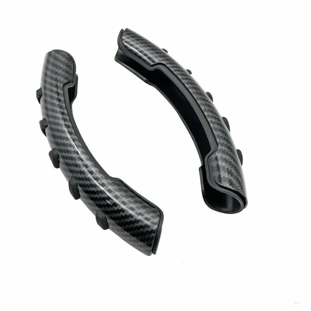 Carbon fibre black fibre steering wheel anti-slip sleeve showing 38cm diameter measurement