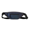 Blue reflective crossbody cycling chest bag with soft handle made from Oxford cloth.