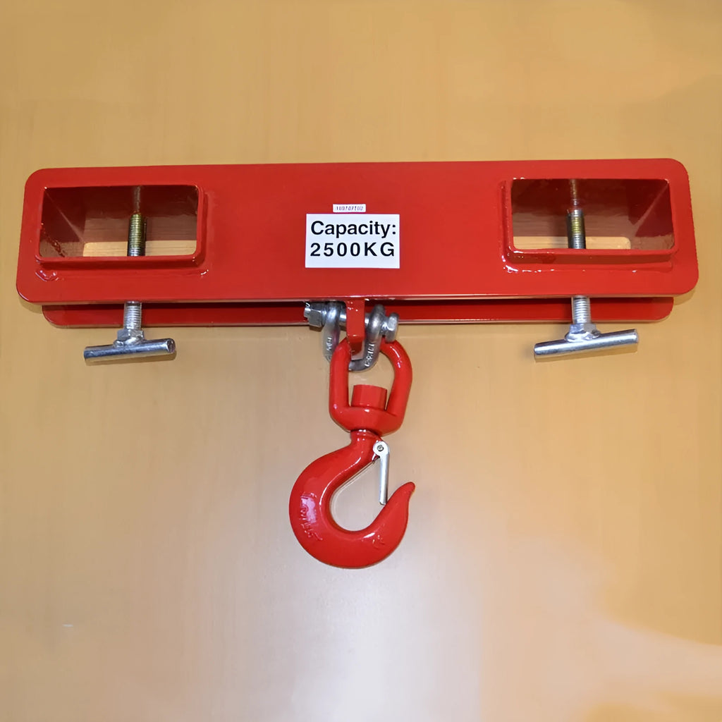MK 500kg capacity rotatable forklift crane hook with safety locking device, made from iron.