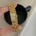 Women's silver and gold bracelet-style analogue watches with 15mm dials and butterfly clasps