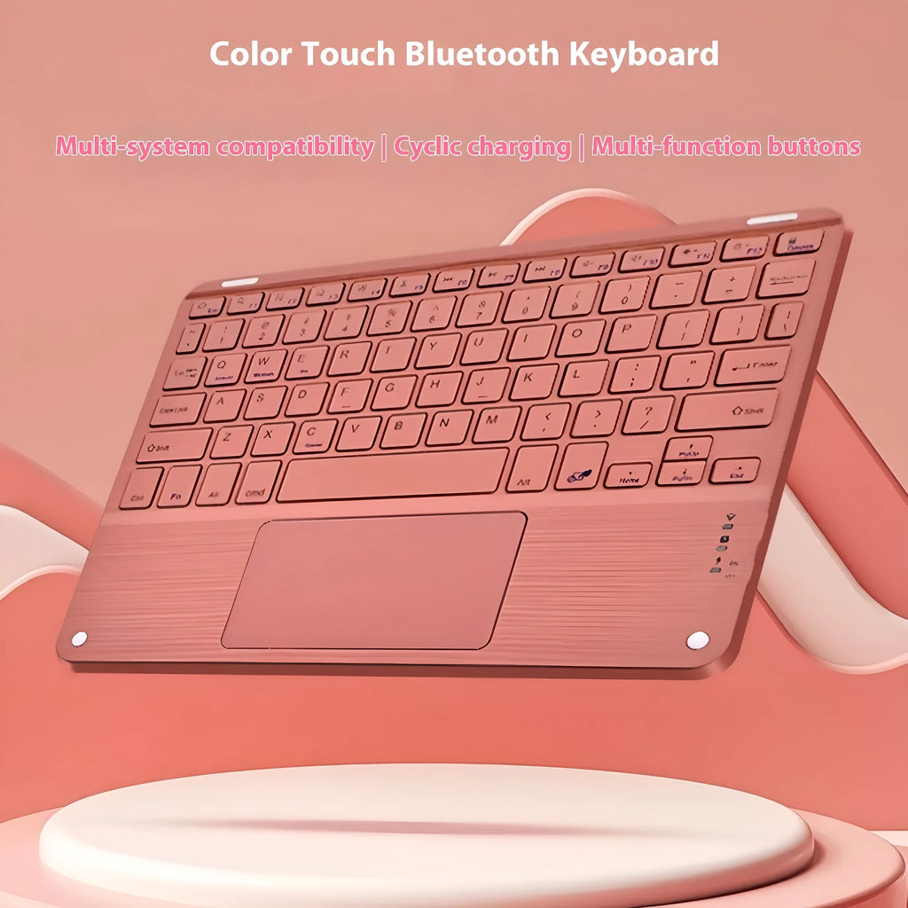 Square hat Bluetooth wireless charging keyboard with touch illumination in various colours