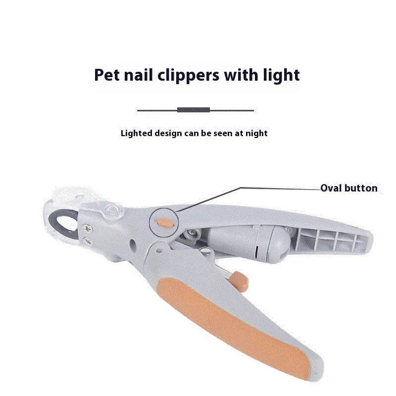 LED light dog nail trimmer with bloodline imitation tip for safe pet grooming