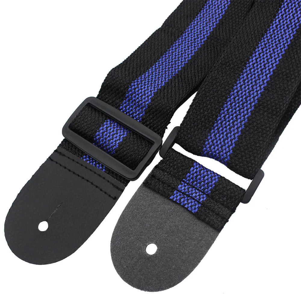 Woven crossbody musical instrument strap for guitars basses ukuleles in multiple colour options