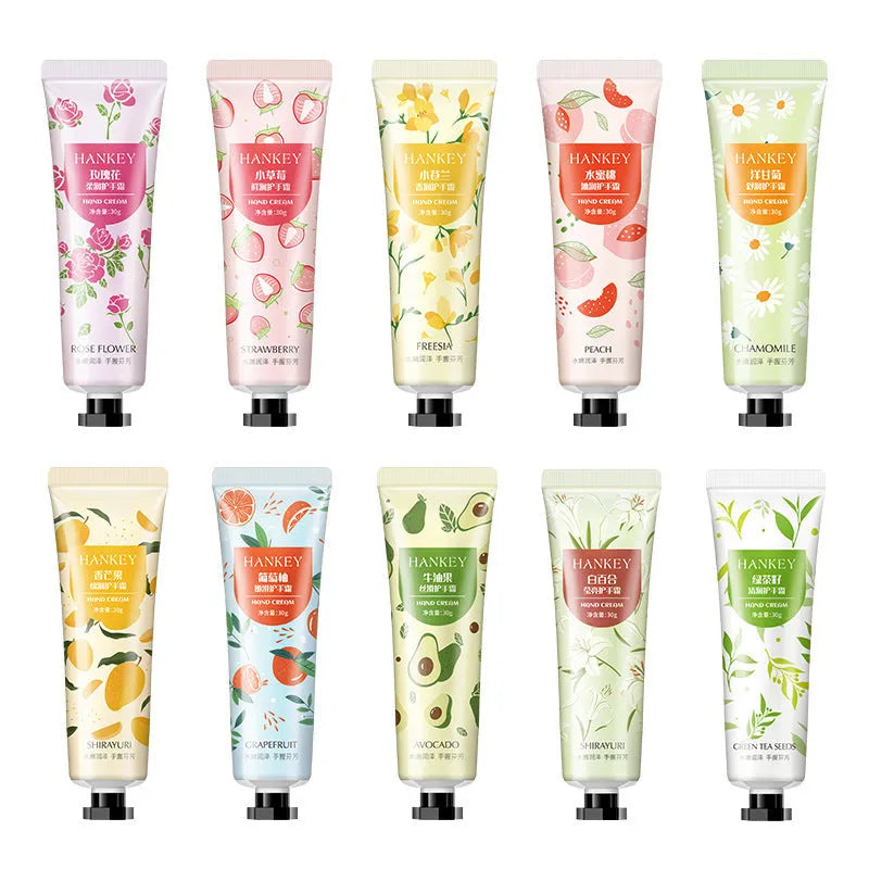 30g tube of fruit-scented hand cream for dry skin moisturisation