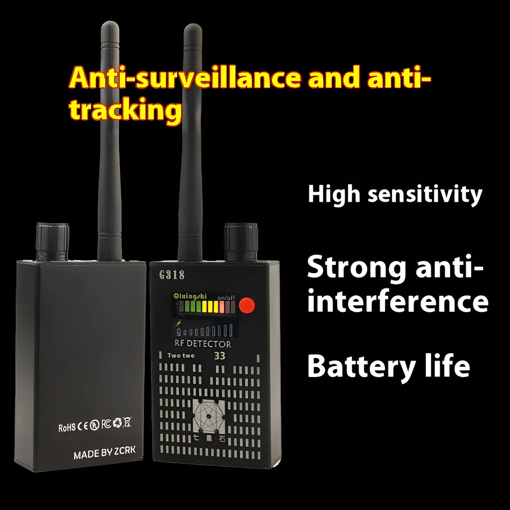 G318 professional anti-theft anti-eavesdropping signal detector showing compact dimensions