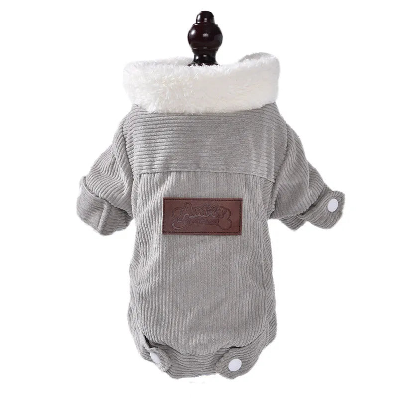 Lambswool fleece-lined dog vest in grey or pink available in sizes XS to XXL