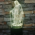 3D LED night light with laser engraved acrylic showing dual ring pattern and colourful illumination