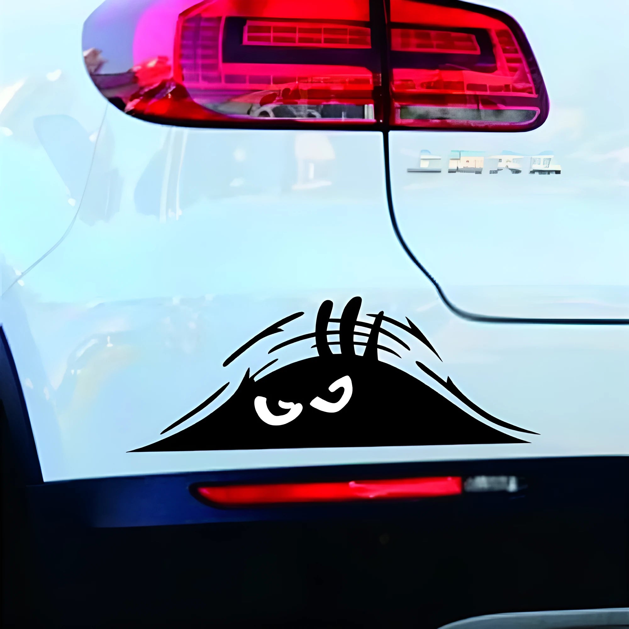 Pack of four self-adhesive body stickers showing smiley and angry face designs measuring 19cm by 7cm.