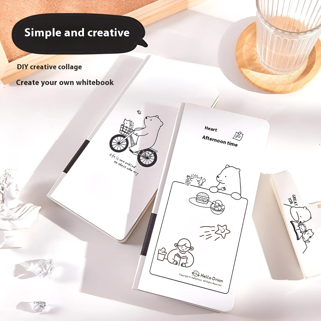 Simple style plaid notebook for children with paper cover and decorative stickers in various colour options.
