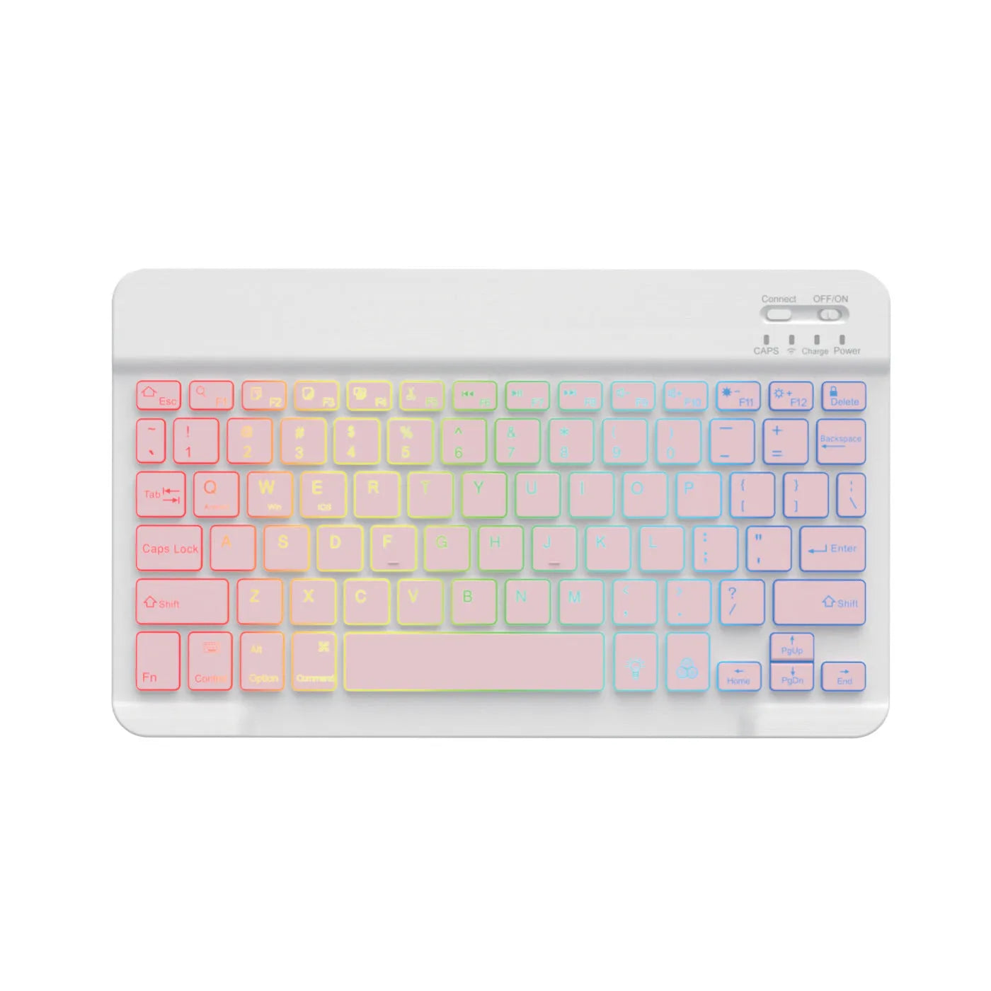 10-inch colourful backlit Bluetooth keyboard for tablets in various colour options