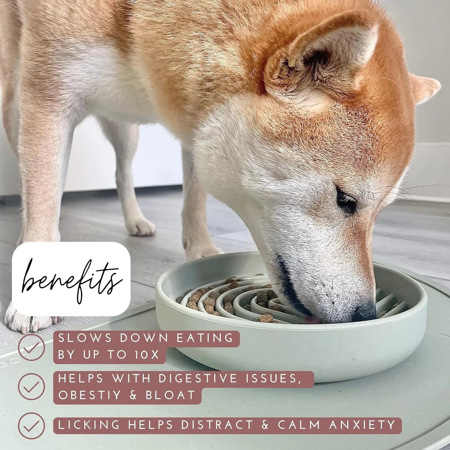 Silicone slow feeder dog bowl with ridges, functioning as a lick mat, in charcoal ash colour.