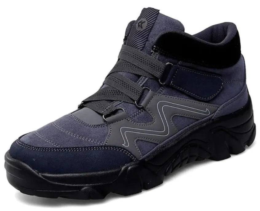 Men's shoes in black, brown, dark grey, black blue A, and black white colour options.