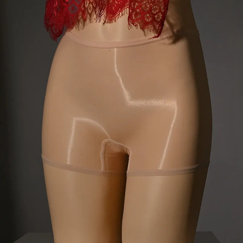 Men's shiny nylon underwear stockings in multiple colours including skin-matching options
