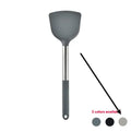 12-piece silicone kitchen utensil set with storage bucket in black, including ladle, spatula, claw tools and egg beater