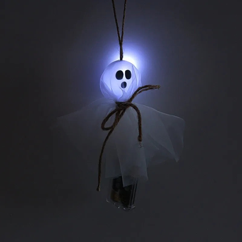 Halloween LED lighting chain with 20 ghost-shaped lights powered by battery box