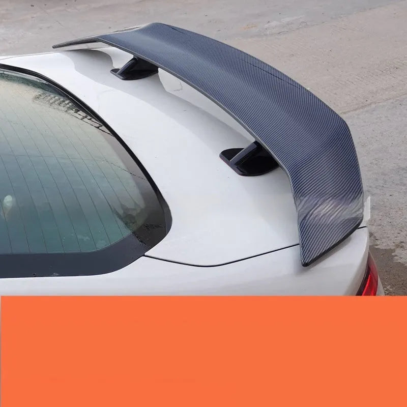 Universal punch-free ABS plastic car spoiler tail wing in a choice of finishes.