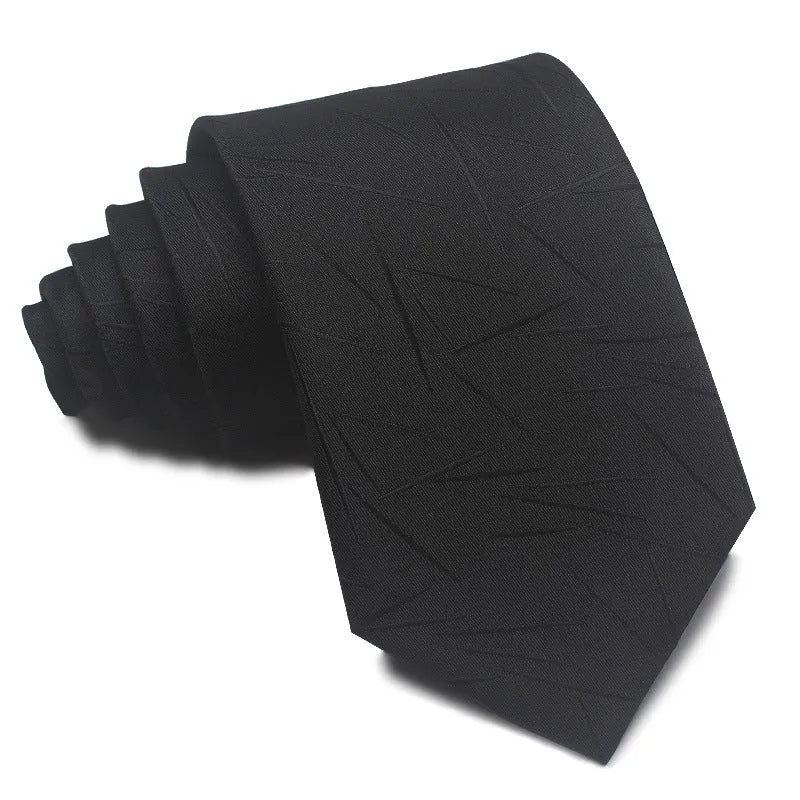 8cm wide striped polyester jacquard tie in business colours