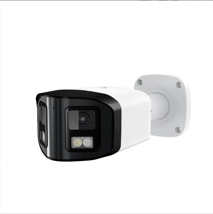 4-megapixel dual-lens panoramic CCTV camera with IP66 waterproof housing for indoor and outdoor security
