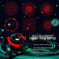 Red laser fog lamp with aluminium housing for car and motorcycle anti-collision safety.