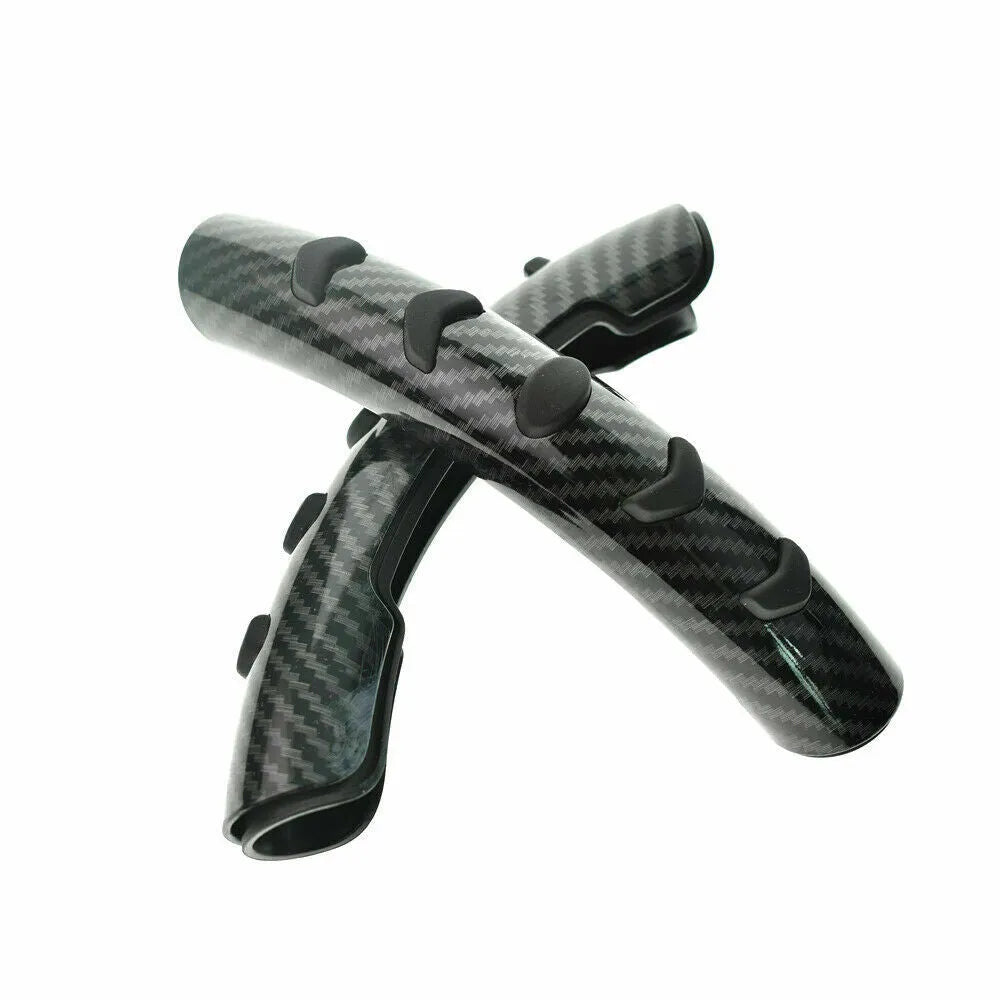 Carbon fibre black fibre steering wheel anti-slip sleeve showing 38cm diameter measurement