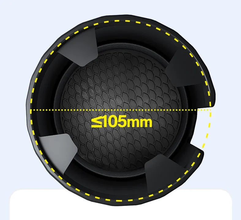 Matte black adjustable car cup holder expander for oversized bottles and thermoses.
