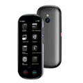 Black multi-language simultaneous interpretation translator device for business use with lanyard and charging cable.