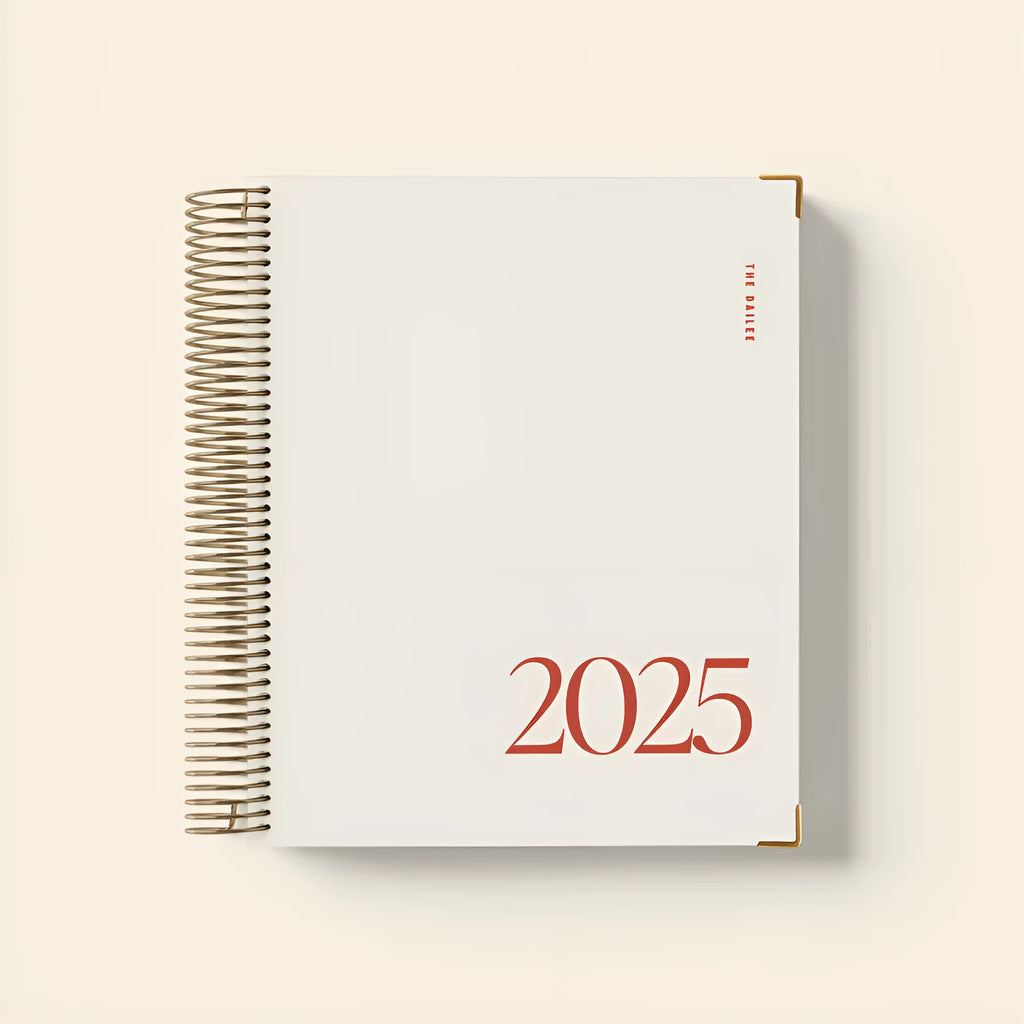 Cherry red daily schedule coil notebook with flat-opening coil binding