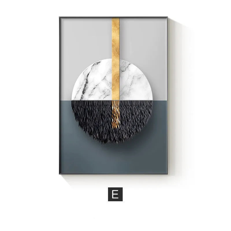 Abstract geometric pattern printed on canvas wall poster in multiple size options