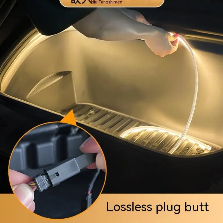 Tesla Model 3 and Y front centre console ambience lighting kit in soft silicone with colour choice.