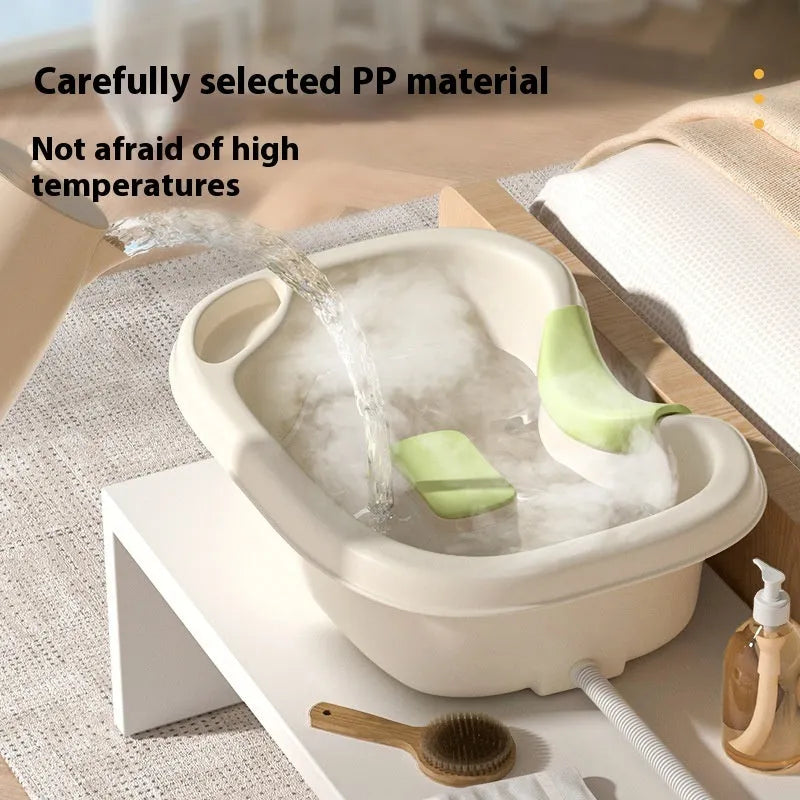 Portable shampoo basin with head pillow, water pump, and drainage pipe for bed hair washing