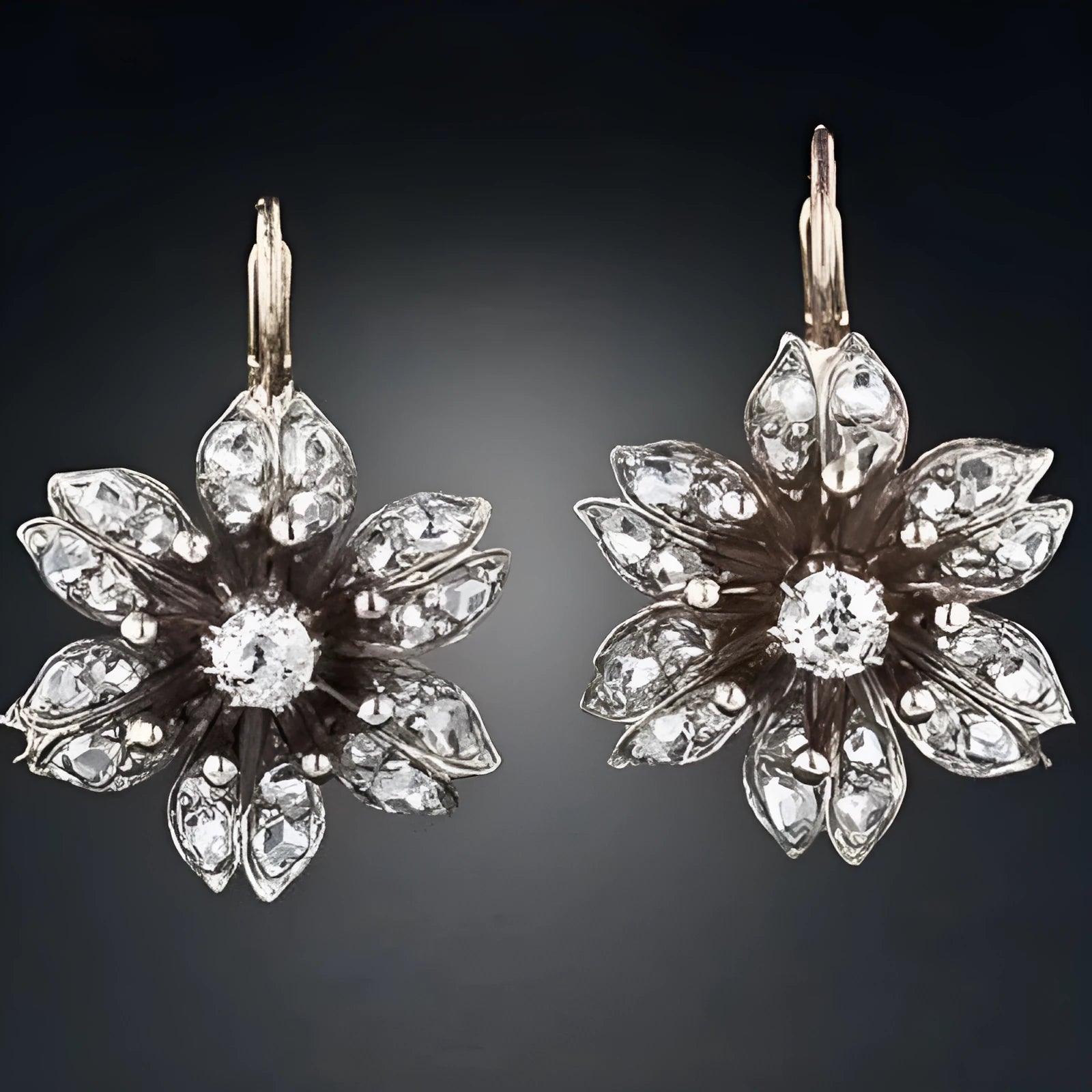 Silver retro creative drop earrings for women with electroplated alloy construction