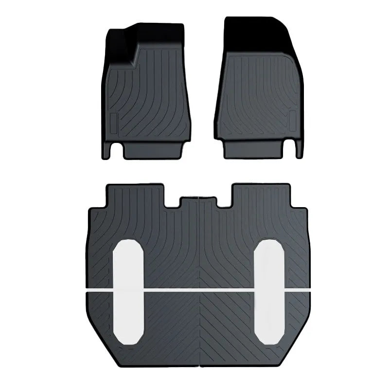 Rubber car floor mat with TPE footrest for Tesla Model 3, Y, S, and X vehicles
