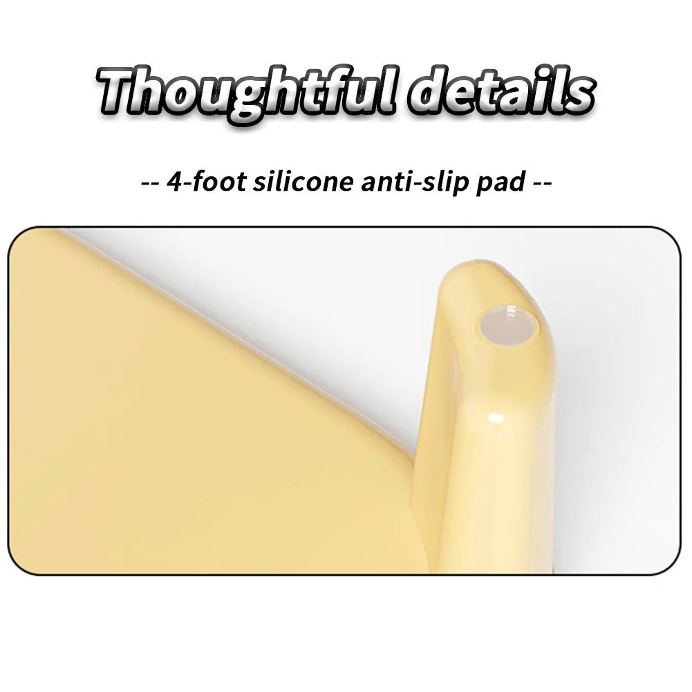 Plastic cat litter mat in milk yellow colour with anti-slip silicone pads on feet