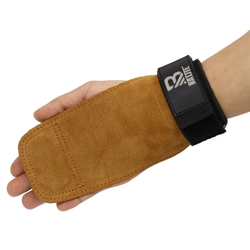 Brown wrist protectors for fitness training and horizontal pull-up exercises