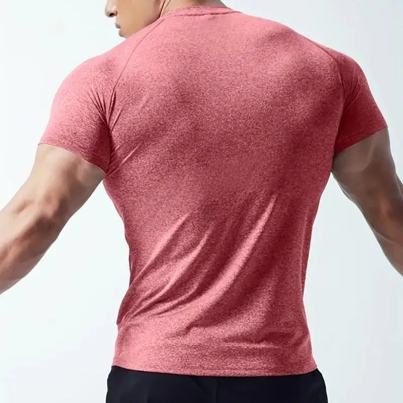 Men's short sleeve casual t-shirt in polyester blend fabric available in four colours