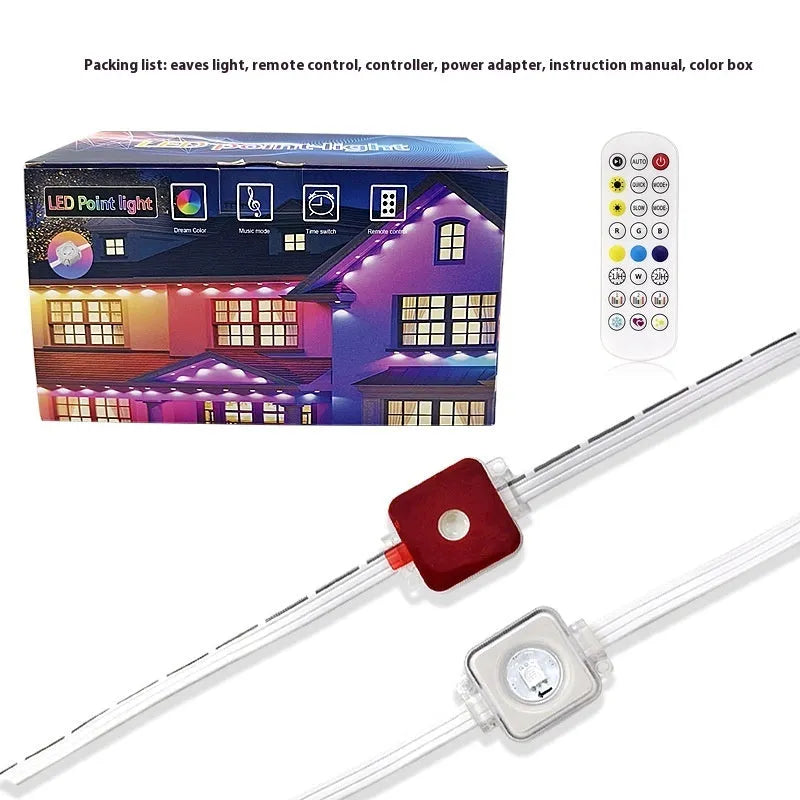 Outdoor eaves light string with planets design and IP67 waterproof rating for courtyard decoration