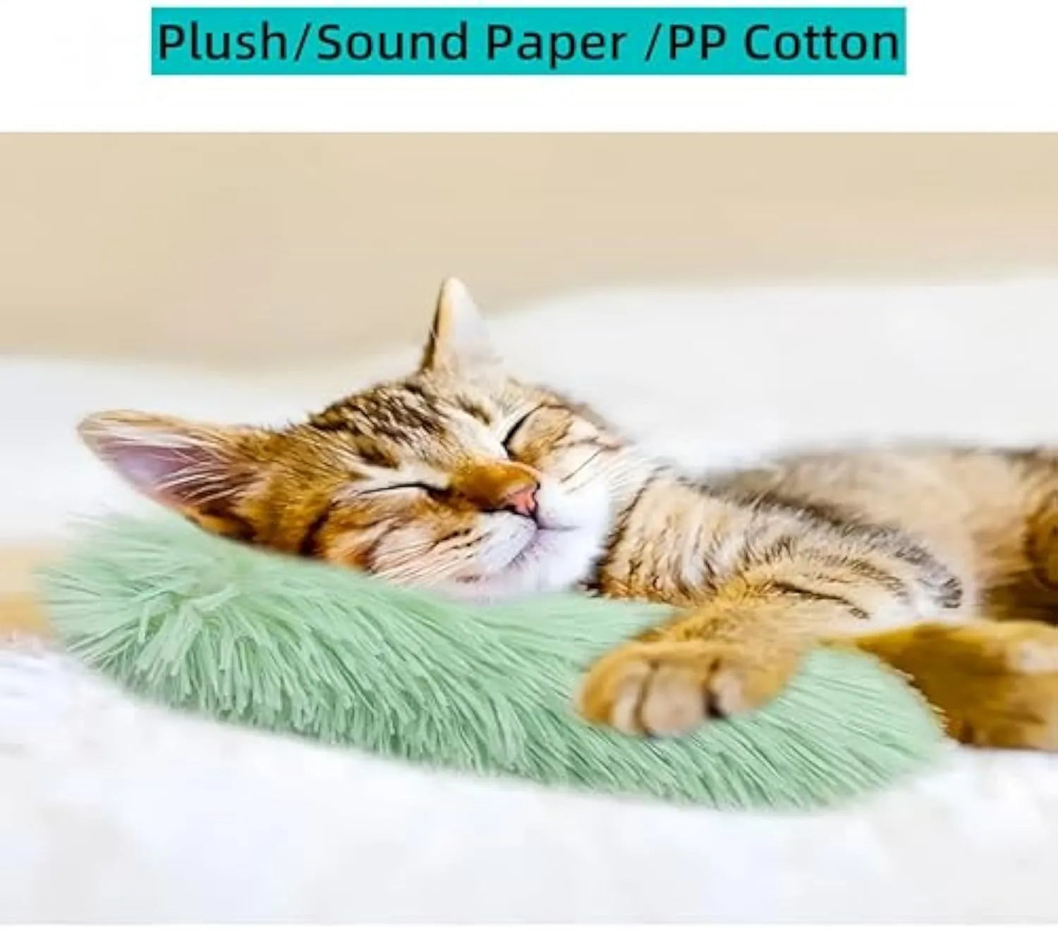 Interactive soft plush cat toys with crinkle sound and natural catnip filling in multiple colour options