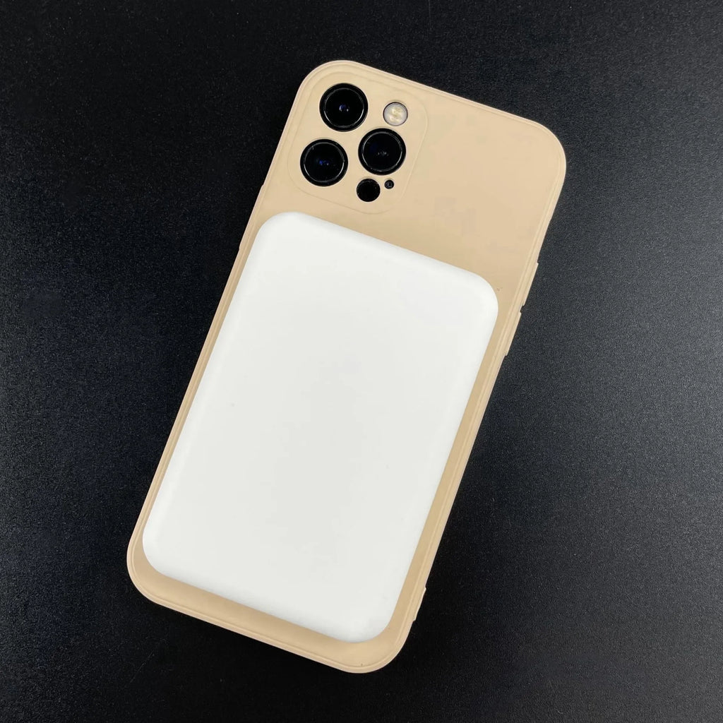 White magnetic wireless charger power bank with 5000mAh capacity and creative design