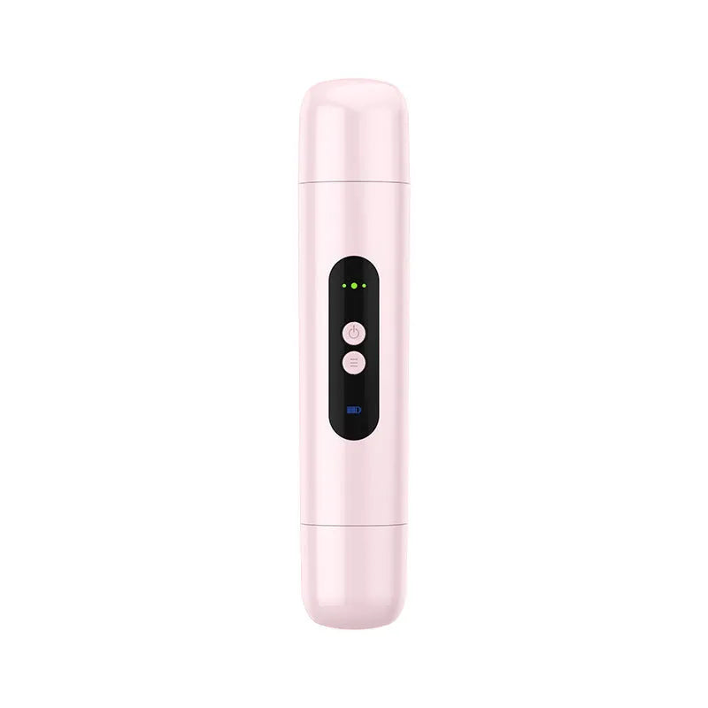 Portable pink or white electric depilator with floating blade for body and armpit hair removal
