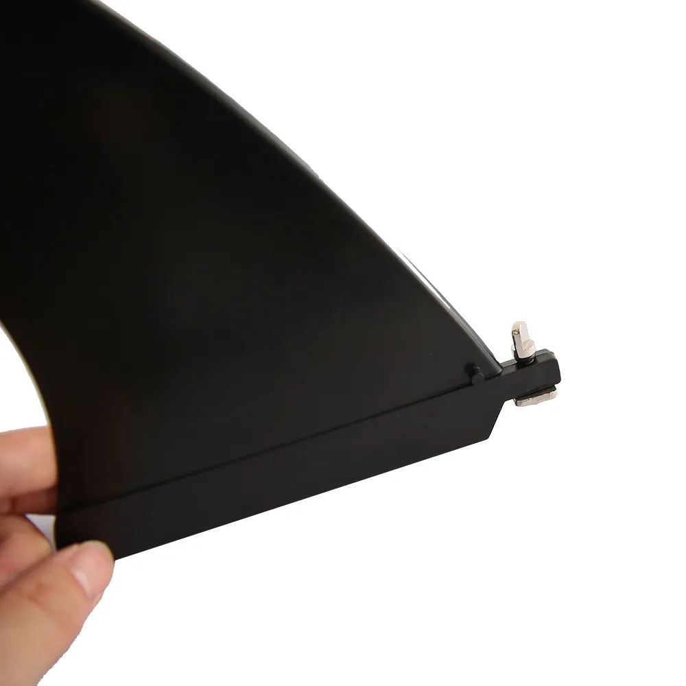 SUP paddle water dispenser attachment with removable fish fin design, plastic construction