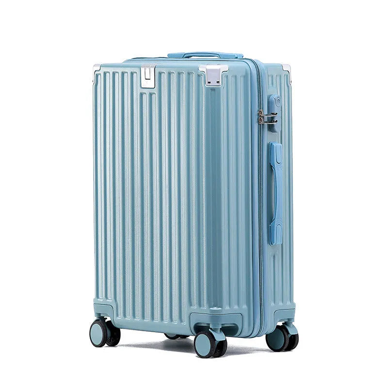 Aluminium frame luggage case in ABS PC material with universal wheels and organisational compartments