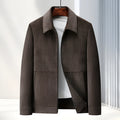Men's slim-fit lapel casual coat in polyvinyl alcohol fibre fabric available in multiple colours